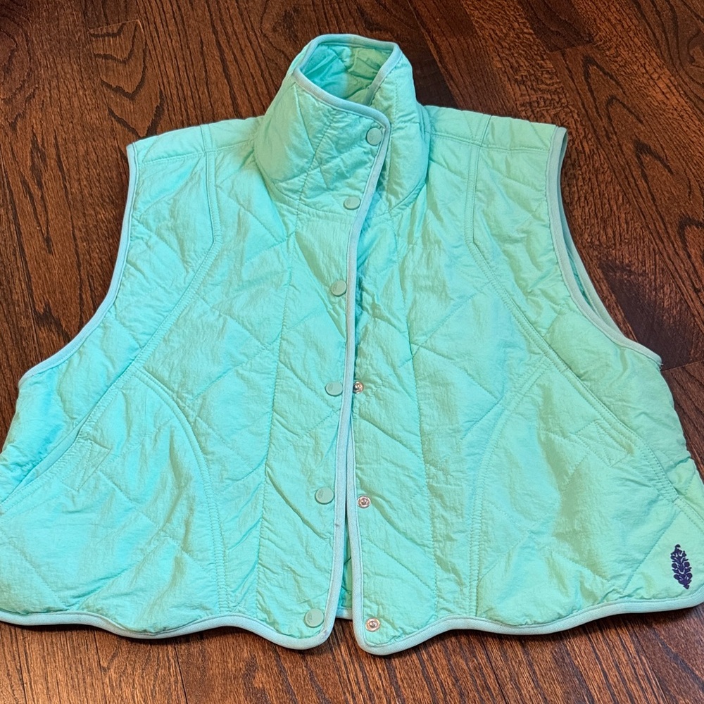 Free people Aqua Quilted Vest